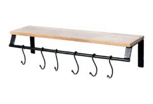 מדף עץ דקורטיבי +6 ווים