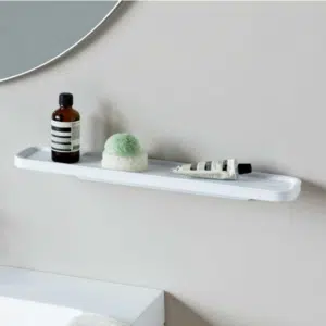 מדף או מתלה מגבת לאמבטיה  MindSet לבן מינרלי