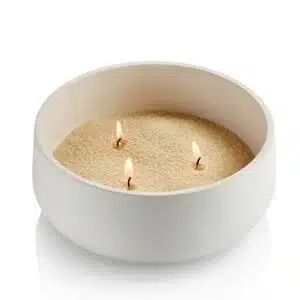 סט כלי בטון עגול לבן  + 500 גרם פניני שעווה שמנת BELGIAN LINEN