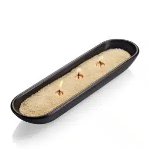 סט כלי בטון מאורך שחור  + 500 גרם פניני שעווה שמנת BELGIAN LINEN