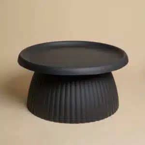 שולחן קפה עגול שחור מחימר סיבי