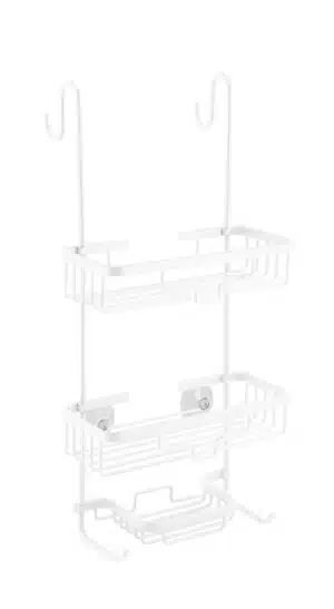 מעמד אלומיניום למקלחון בתלייה - לבן