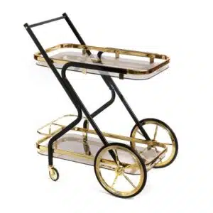 עגלתמשקאות זהב/שחור מבריק