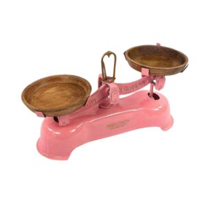 משקל מתכת ורוד+2 מגשי עץ