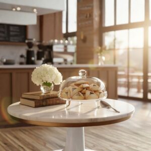 פעמון לעוגה+מגש זכוכית