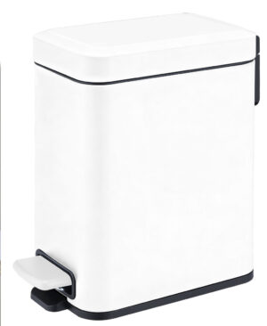 פח פדל מלבני צר דגם לונה 5 ליטר לבן