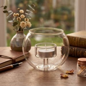 מעמד כדורי לנר זכוכית שקופה